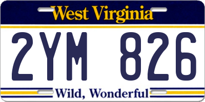 WV license plate 2YM826