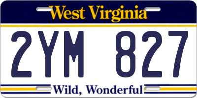 WV license plate 2YM827