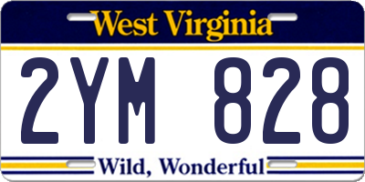WV license plate 2YM828