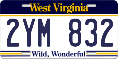 WV license plate 2YM832