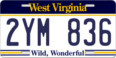 WV license plate 2YM836