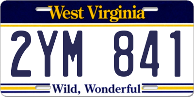 WV license plate 2YM841