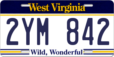 WV license plate 2YM842