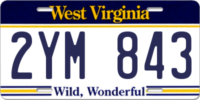 WV license plate 2YM843