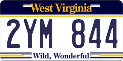 WV license plate 2YM844