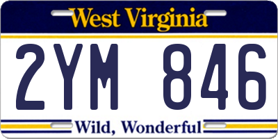 WV license plate 2YM846