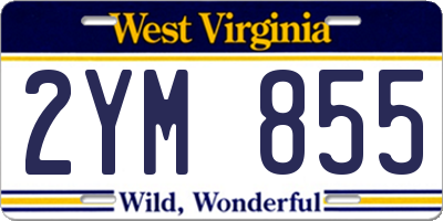 WV license plate 2YM855