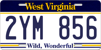 WV license plate 2YM856