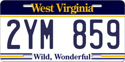 WV license plate 2YM859