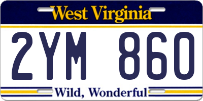 WV license plate 2YM860