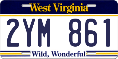 WV license plate 2YM861