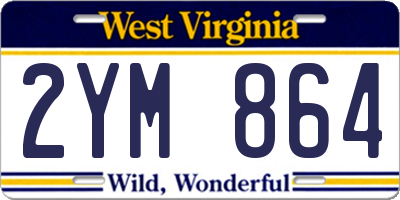 WV license plate 2YM864