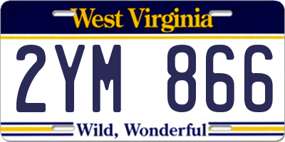 WV license plate 2YM866