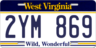 WV license plate 2YM869