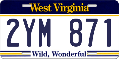 WV license plate 2YM871