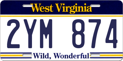 WV license plate 2YM874