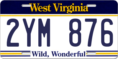 WV license plate 2YM876