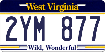 WV license plate 2YM877