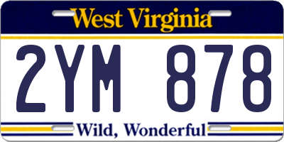 WV license plate 2YM878
