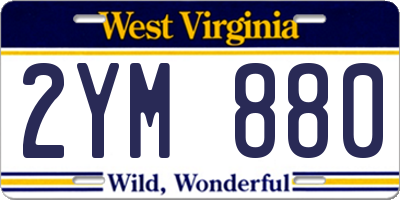 WV license plate 2YM880