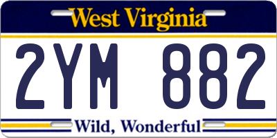 WV license plate 2YM882