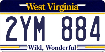 WV license plate 2YM884