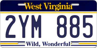 WV license plate 2YM885