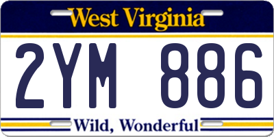 WV license plate 2YM886