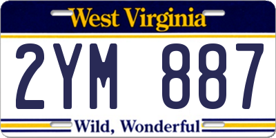 WV license plate 2YM887