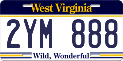 WV license plate 2YM888