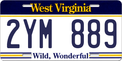 WV license plate 2YM889