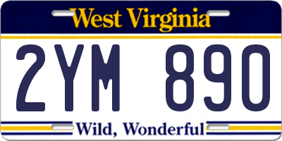 WV license plate 2YM890