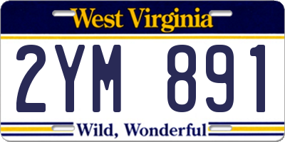 WV license plate 2YM891