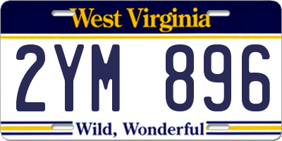WV license plate 2YM896