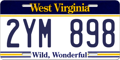 WV license plate 2YM898