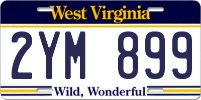 WV license plate 2YM899