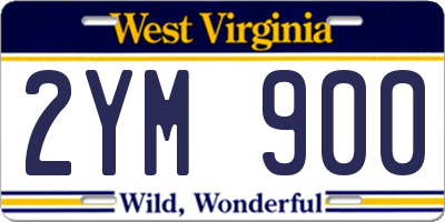 WV license plate 2YM900