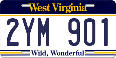 WV license plate 2YM901