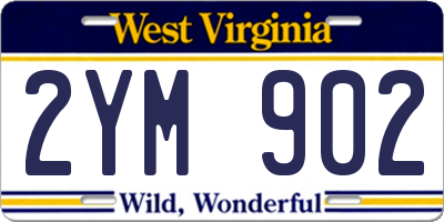 WV license plate 2YM902