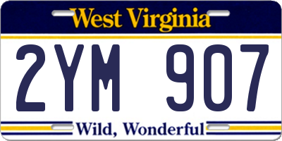 WV license plate 2YM907
