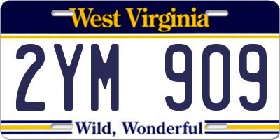 WV license plate 2YM909