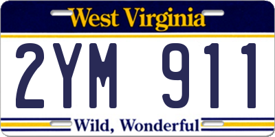 WV license plate 2YM911