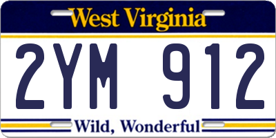 WV license plate 2YM912