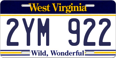 WV license plate 2YM922