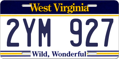 WV license plate 2YM927