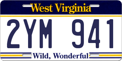 WV license plate 2YM941