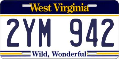 WV license plate 2YM942