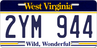 WV license plate 2YM944