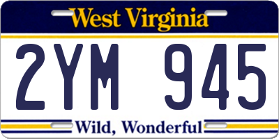 WV license plate 2YM945