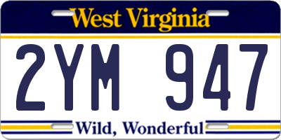 WV license plate 2YM947